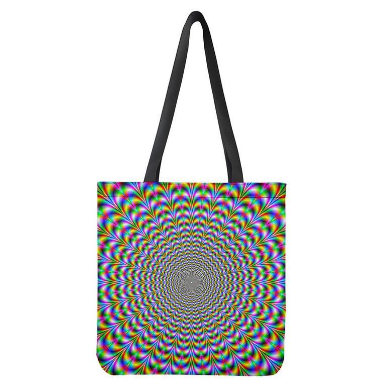 Psychedelic Web Optical Illusion Tote Bag