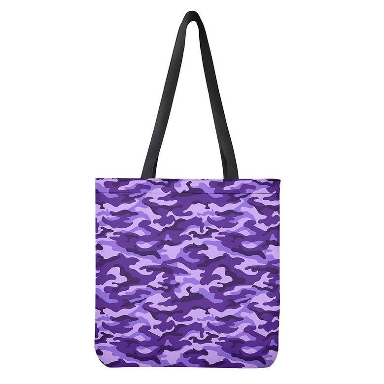 Purple Camouflage Print Tote Bag