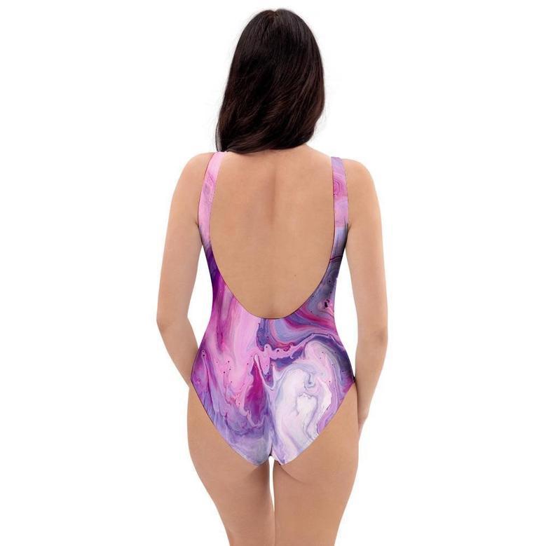 Purple Marble One Piece Swimsuite