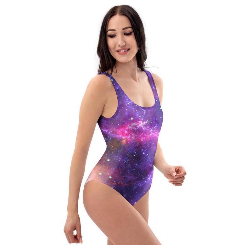 Purple Nebula Galaxy Space One Piece Swimsuite