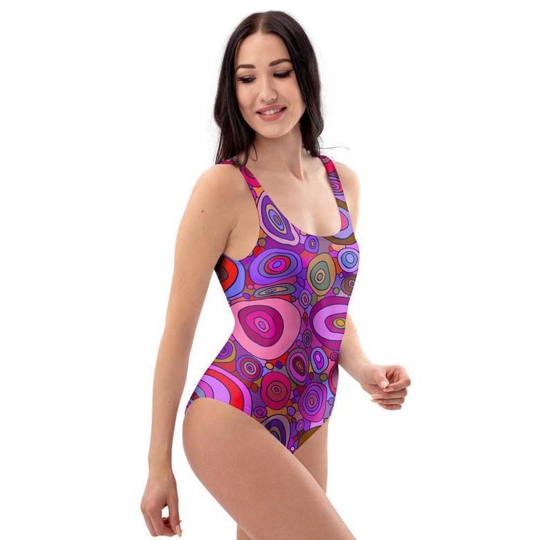 Purple Trippy Hippie One Piece Swimsuite