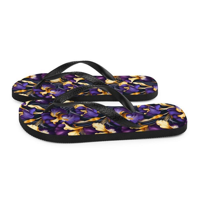 Purple & Yellow Iris Flip Flops