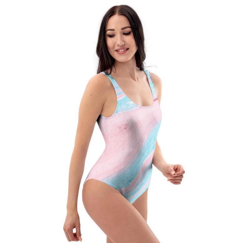 Rainbow Marble One Piece Swimsuite