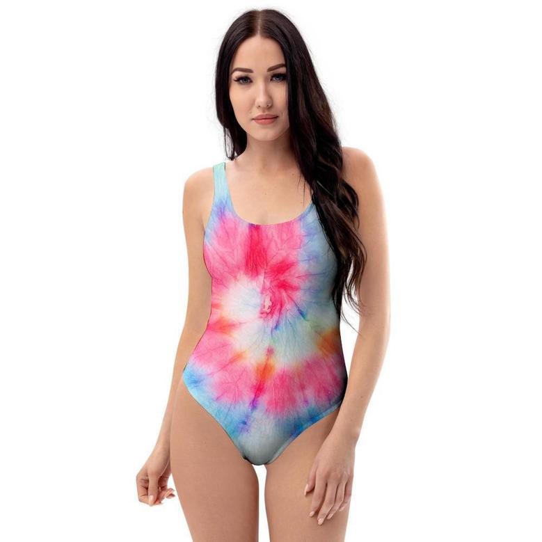 Rainbow Tie Dye One Piece Swimsuite