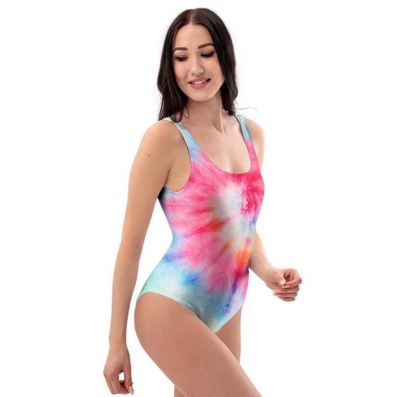 Rainbow Tie Dye One Piece Swimsuite