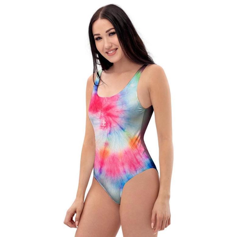 Rainbow Tie Dye One Piece Swimsuite