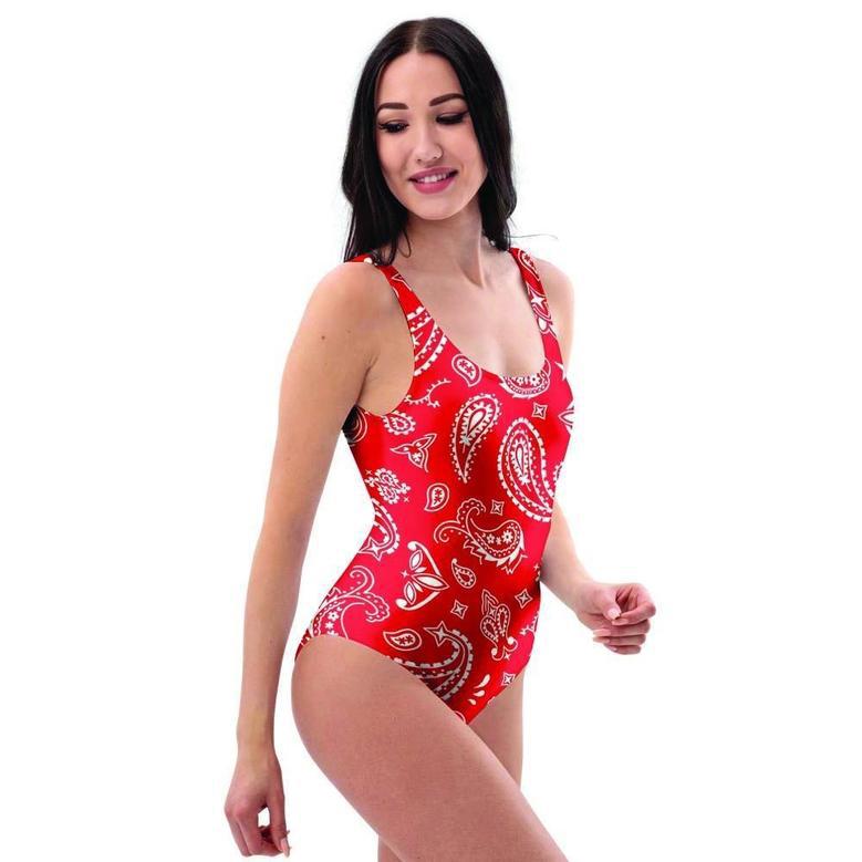 Red Bandana One Piece Swimsuite