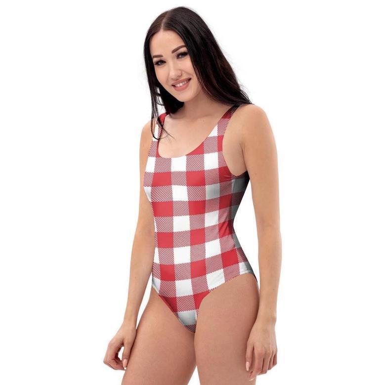 Red Lumberjack One Piece Swimsuite