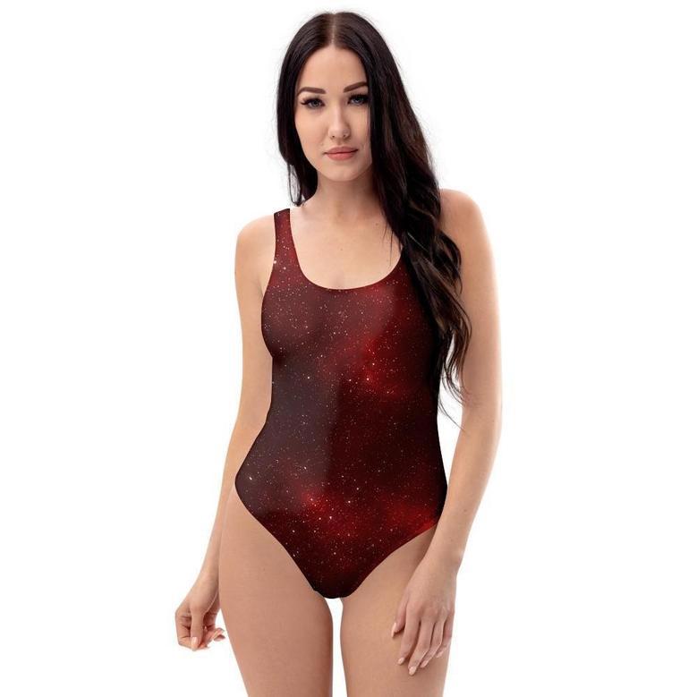 Red Nebula Galaxy Space One Piece Swimsuite