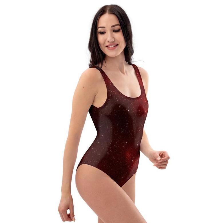 Red Nebula Galaxy Space One Piece Swimsuite