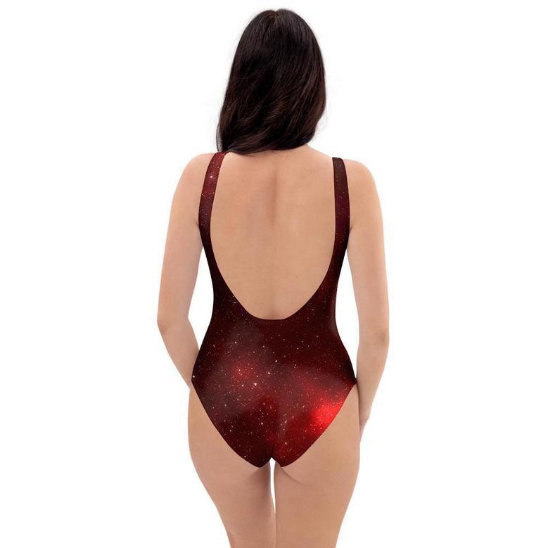 Red Nebula Galaxy Space One Piece Swimsuite