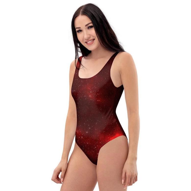 Red Nebula Galaxy Space One Piece Swimsuite