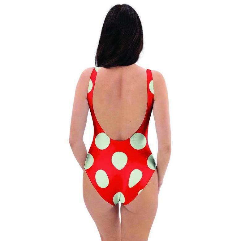 Red Polka Dot One Piece Swimsuite