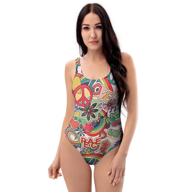 Retro Hippie One Piece Swimsuite