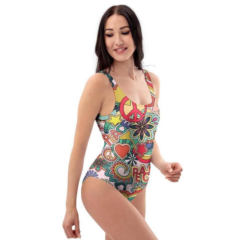 Retro Hippie One Piece Swimsuite