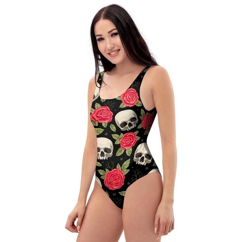 Rose Skull One Piece Swimsuite