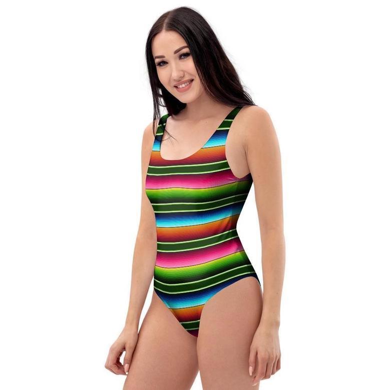 Serape Baja Mexican One Piece Swimsuite