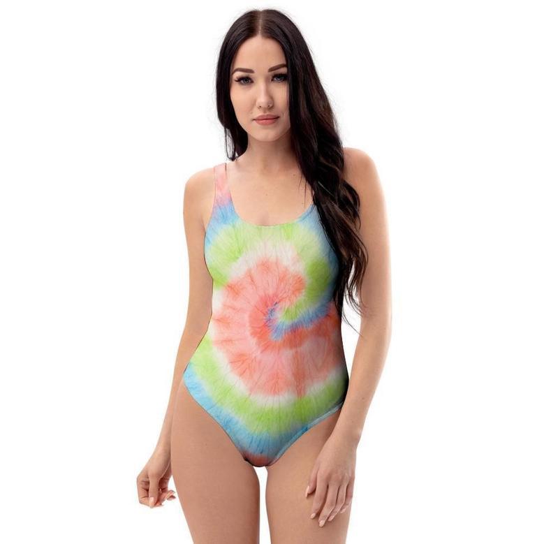 Spiral Tie Dye One Piece Swimsuite