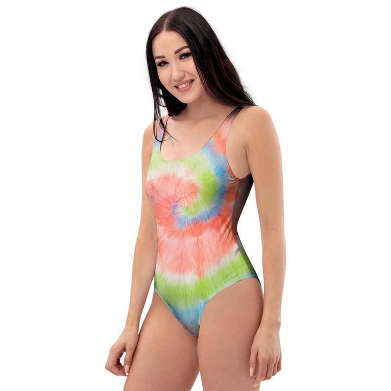 Spiral Tie Dye One Piece Swimsuite