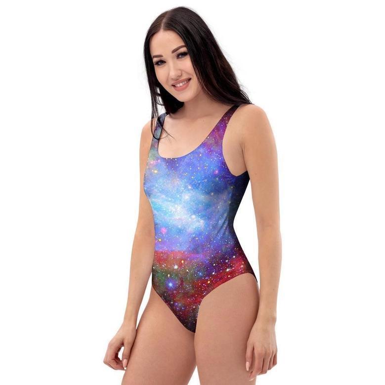 Star Nebula Galaxy Space One Piece Swimsuite