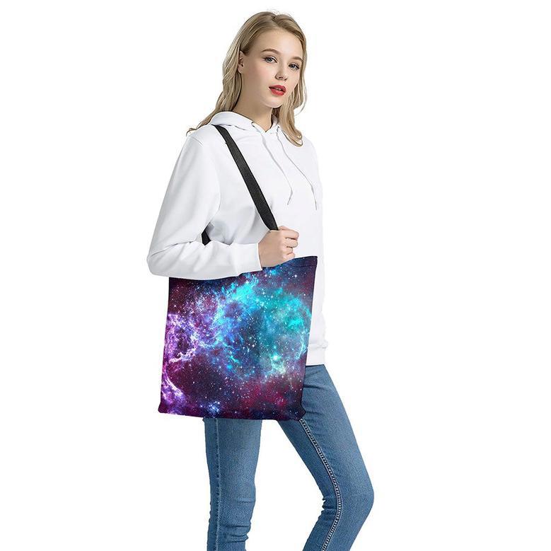 Starfield Nebula Galaxy Space Print Tote Bag