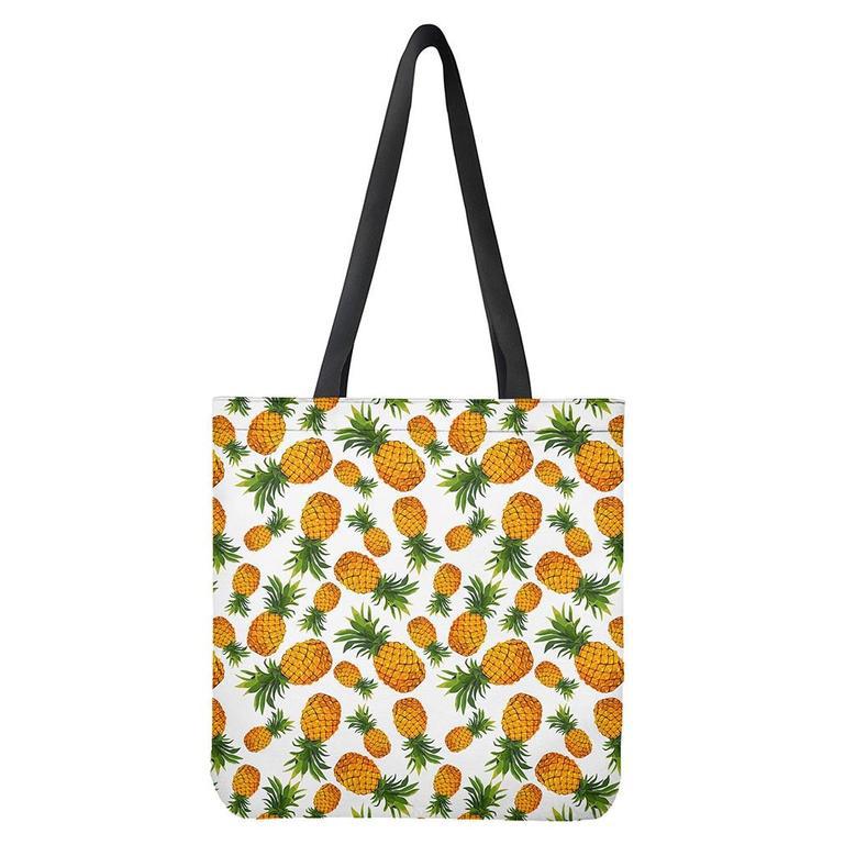 Summer Pineapple Pattern Print Tote Bag