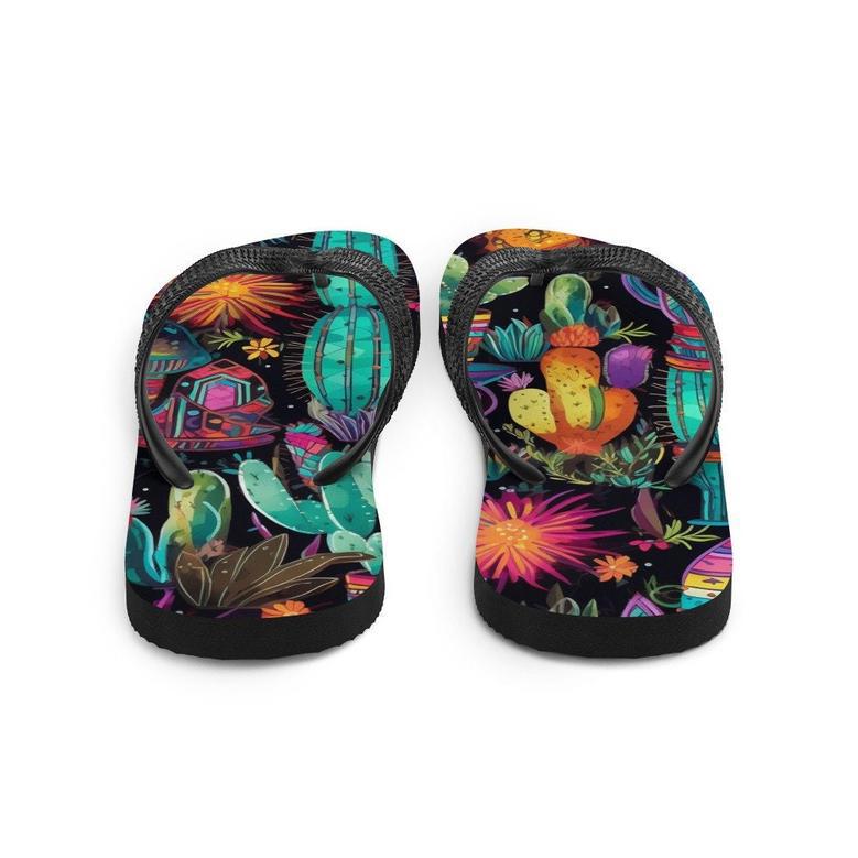 Sun Burst Cactus Flip-Flops