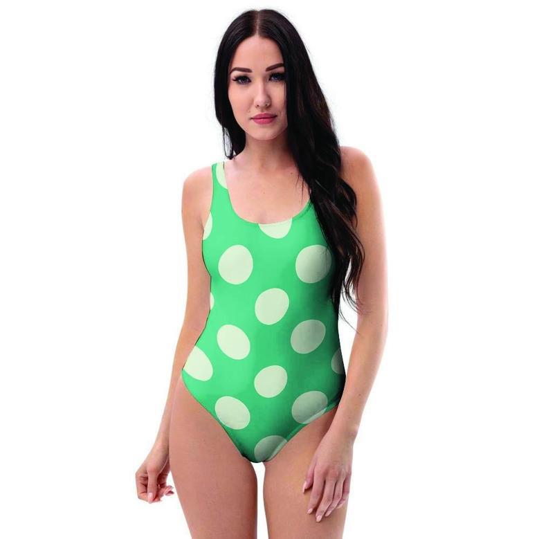 Teal Polka Dot One Piece Swimsuite