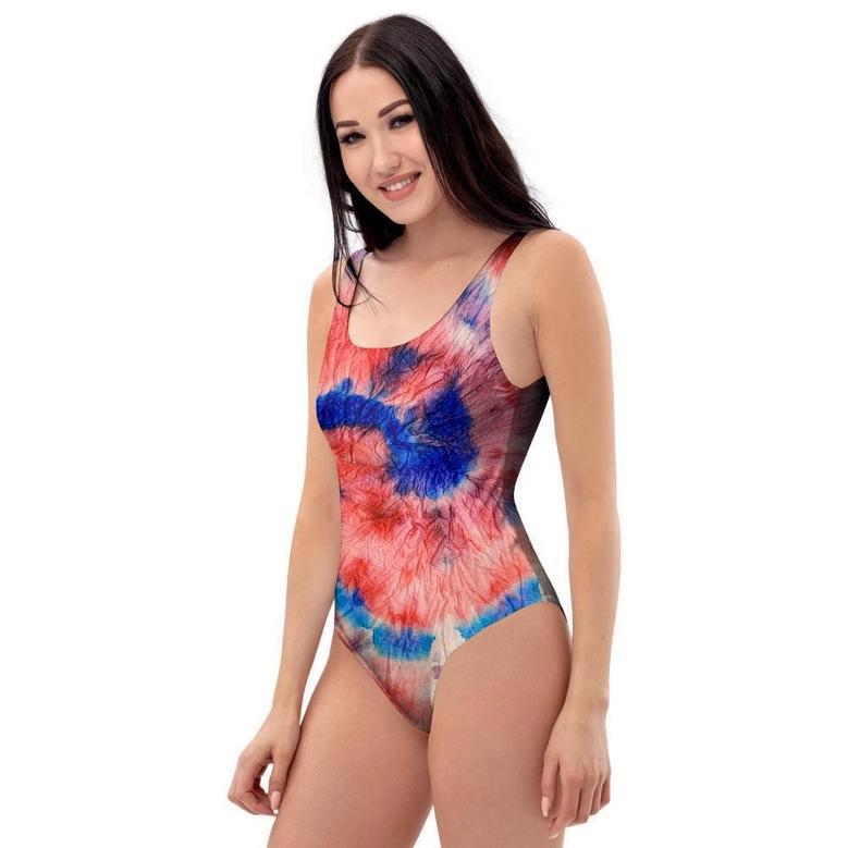 Tie Dye Swirl Batik One Piece Swimsuite