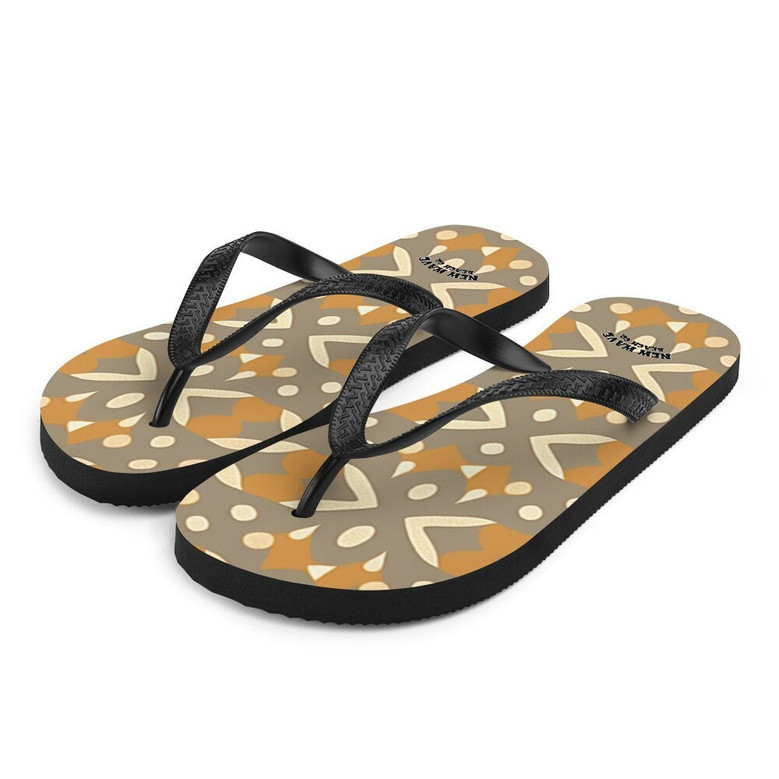 Tribal Animal Print Retro Vintage Flip Flops Colorful