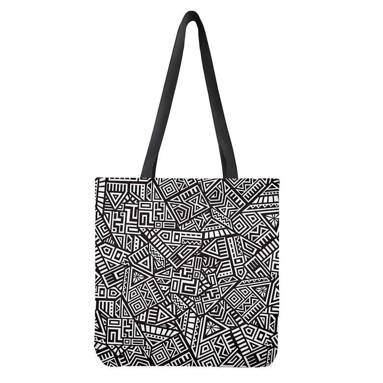 Tribal Aztec Geometric Pattern Print Tote Bag