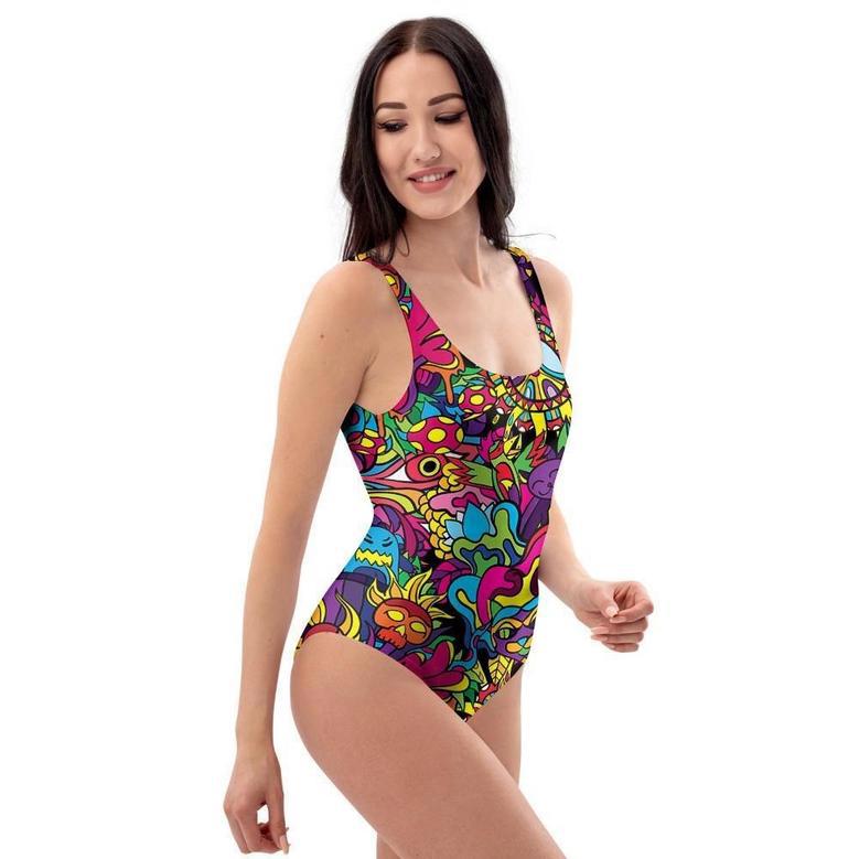 Tribal Trippy One Piece Swimsuite