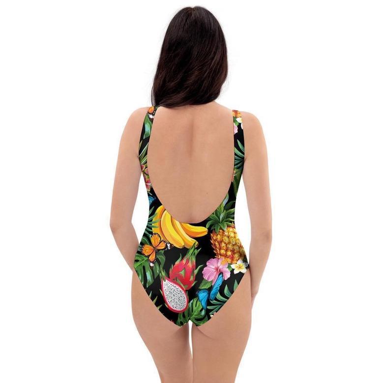 Tropical Fruit Hawaiian Print One Piece Swimsuite