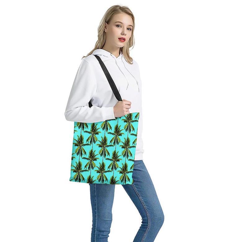 Tropical Palm Tree Pattern Print Tote Bag