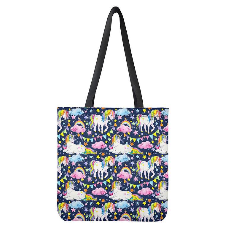 Unicorn Night Festival Pattern Print Tote Bag