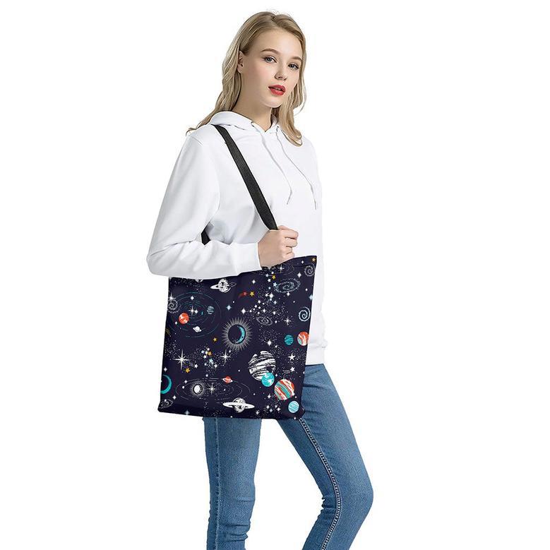 Universe Galaxy Outer Space Print Tote Bag