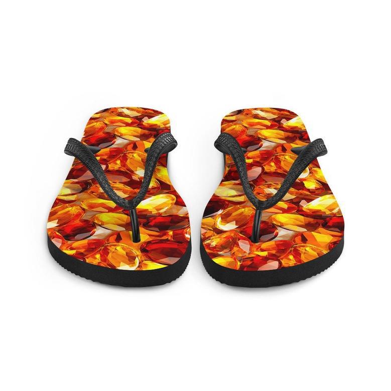 Vibrant Amber Summer Flip Flops