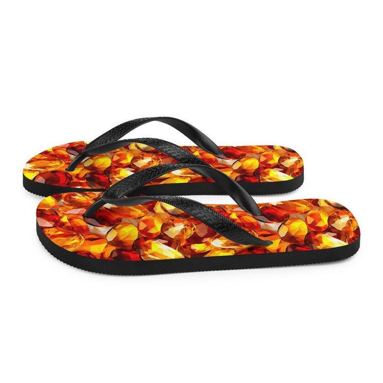 Vibrant Amber Summer Flip Flops