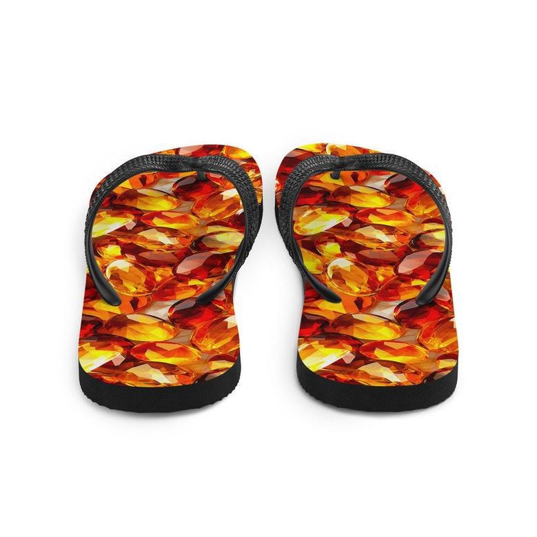 Vibrant Amber Summer Flip Flops