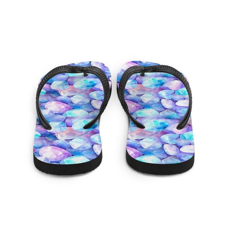 Vibrant Rainbow Moonstone Summer Flip Flops