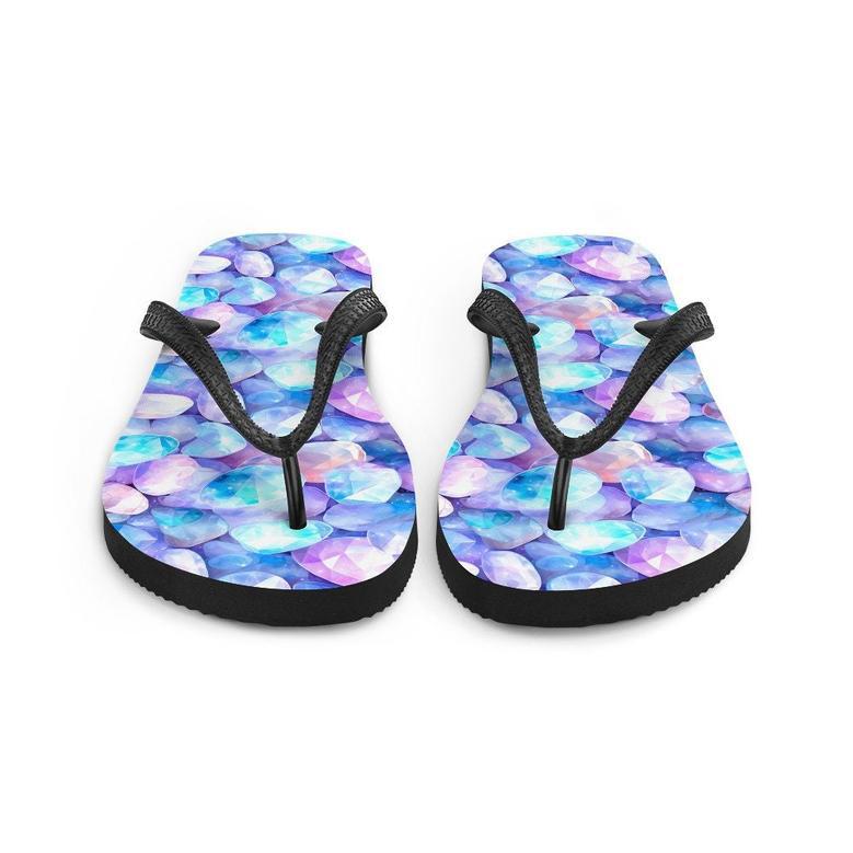 Vibrant Rainbow Moonstone Summer Flip Flops