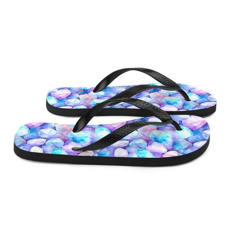 Vibrant Rainbow Moonstone Summer Flip Flops