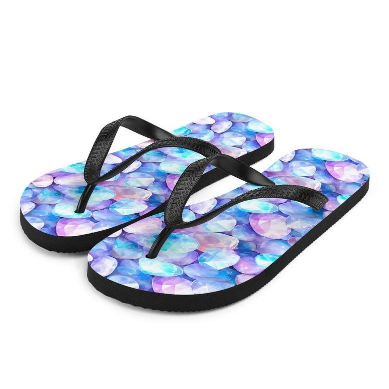 Vibrant Rainbow Moonstone Summer Flip Flops