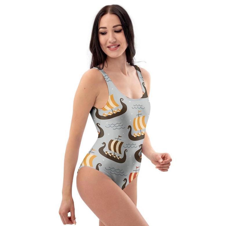 Viking Drakkar Ship One Piece Swimsuite