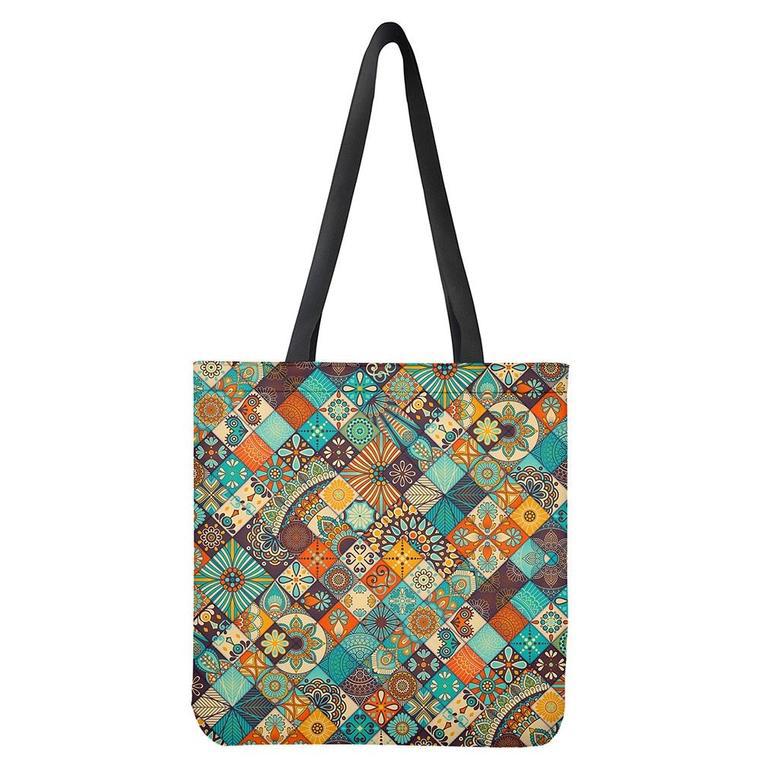 Vintage Mandala Bohemian Pattern Print Tote Bag