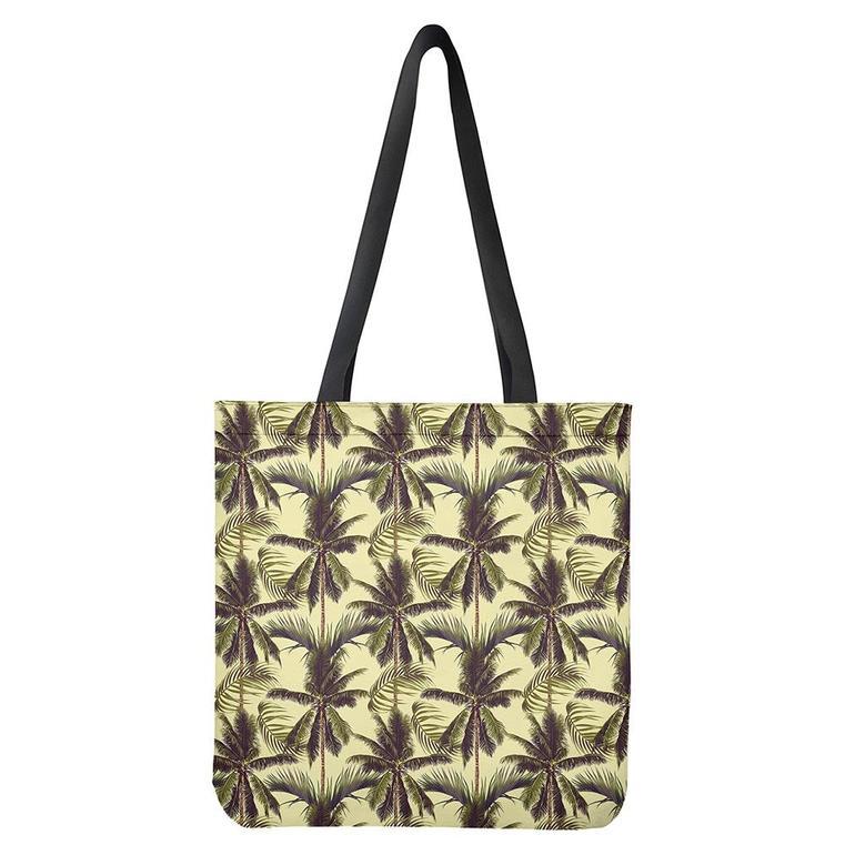 Vintage Palm Tree Pattern Print Tote Bag