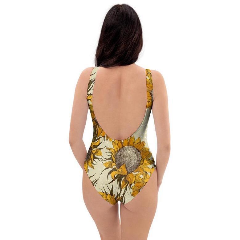 Vintage Sunflower One Piece Swimsuite