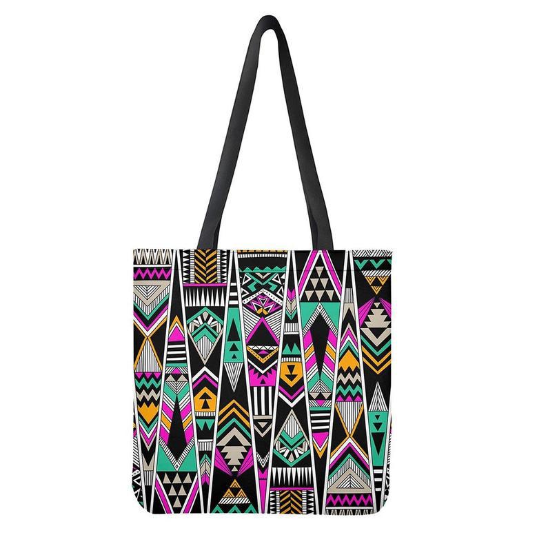 Vintage Tribal Aztec Pattern Print Tote Bag