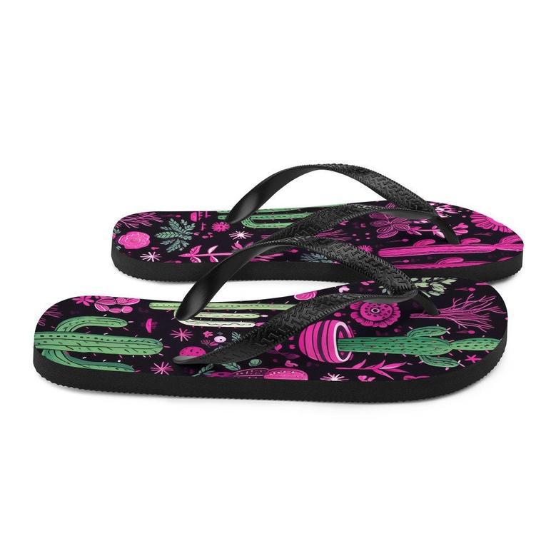 Western Purple Cactus Flip-Flops