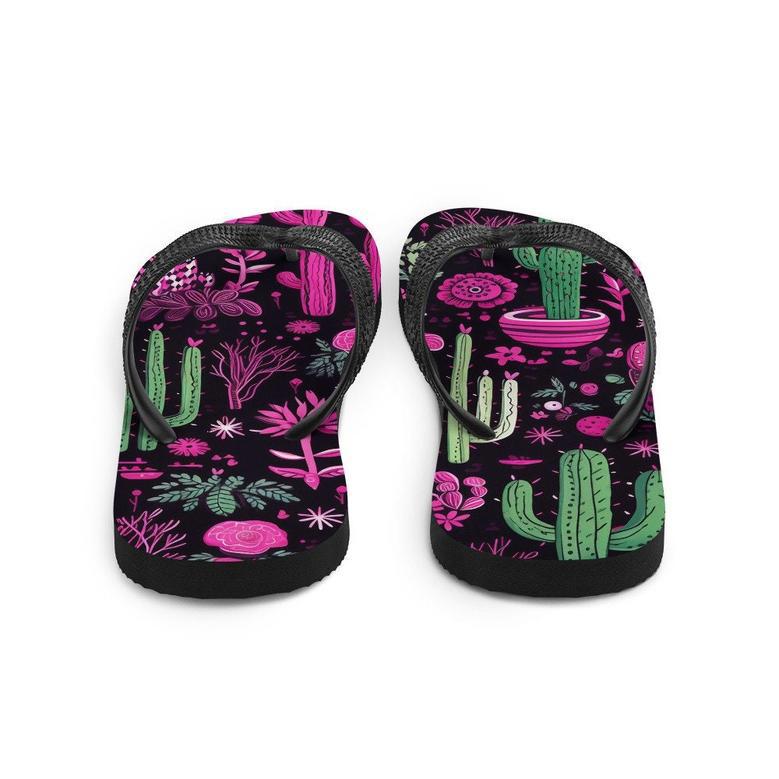 Western Purple Cactus Flip-Flops